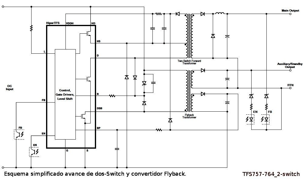 TFS757 circuito simplificado 2 switch